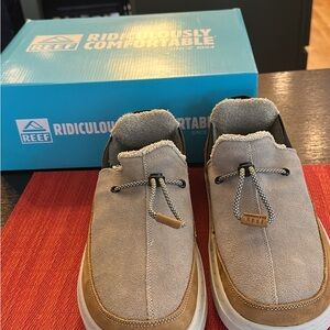 Reef Men's Beige and Brown Slip-On Loafers